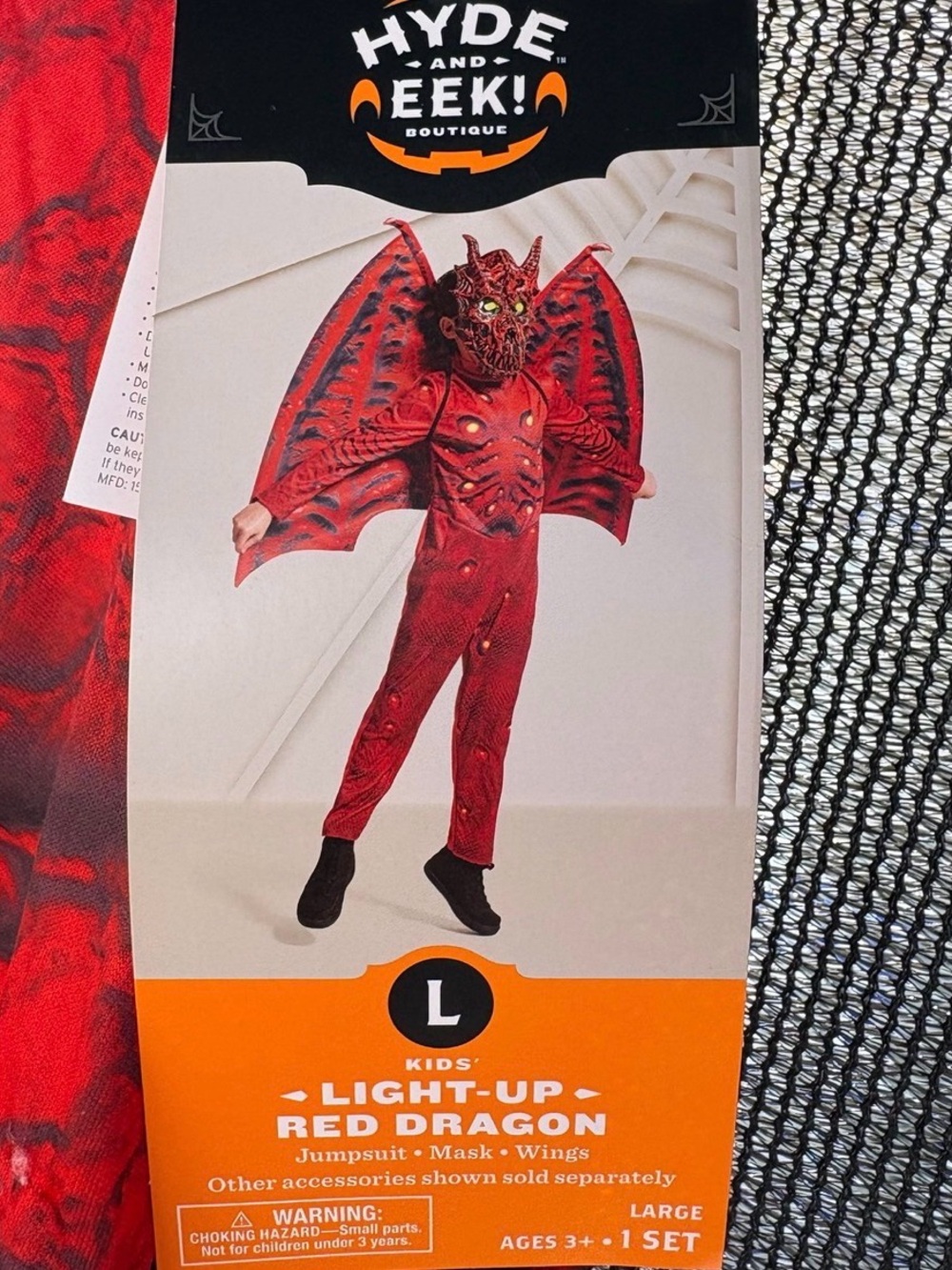Hyde & Eek! Kids Light-Up Red Dragon Costume - Large